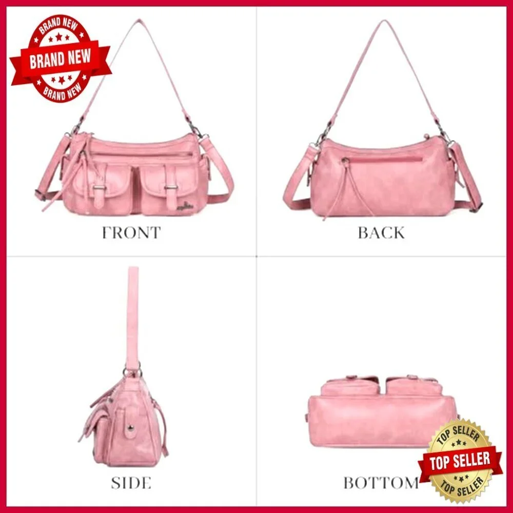 Medium Hobo Crossbody Bag with Adjustable Strap and Multiple Pockets